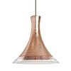 Besa Lighting Rio Cord Pendant, Copper Foil/Clear, Bronze Finish, 1x9W LED 1JT-RIOCF-LED-BR